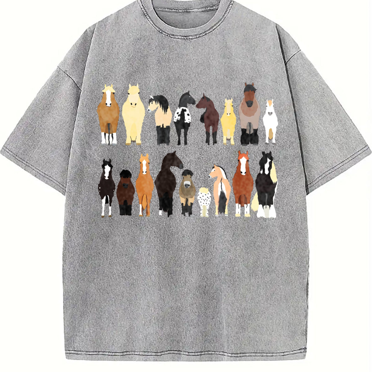 Animal Horse Herd Summer Vintage Washed T-Shirt product image 5