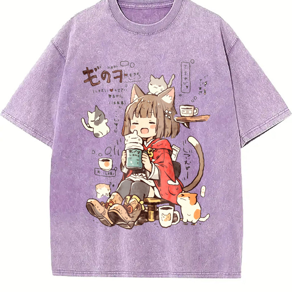 Summer A Cat Ear Vintage Washed T-Shirt product image 6