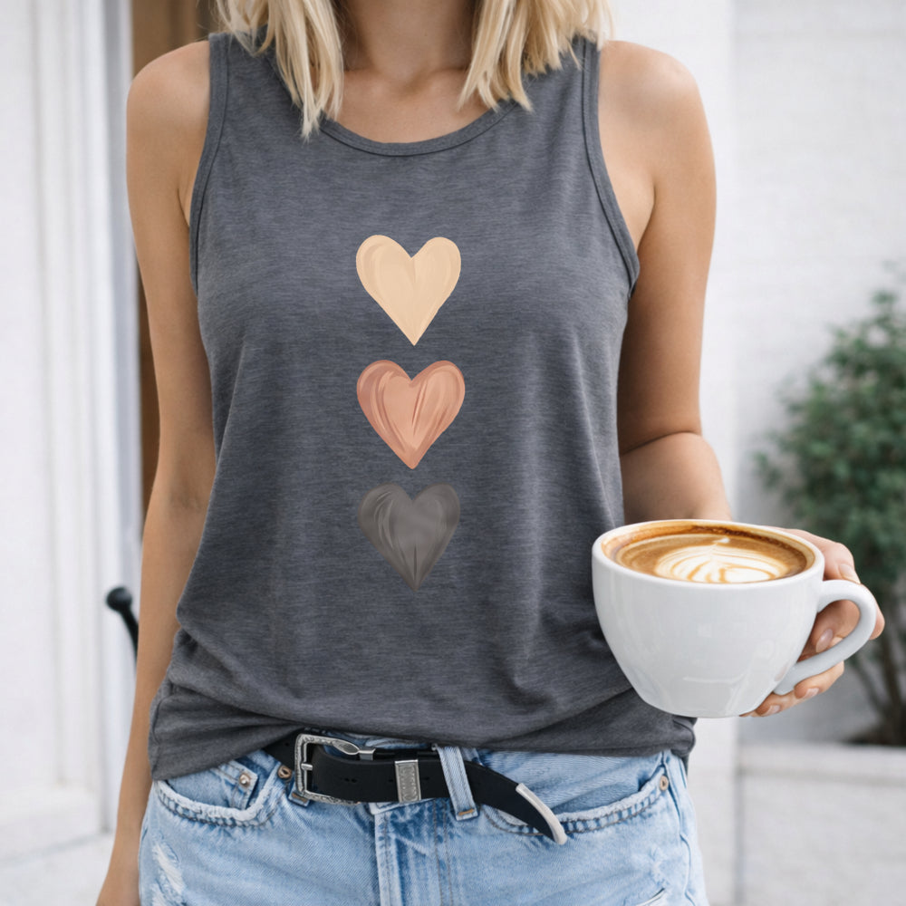 Neutral Heart Stack Women's Tank Top
