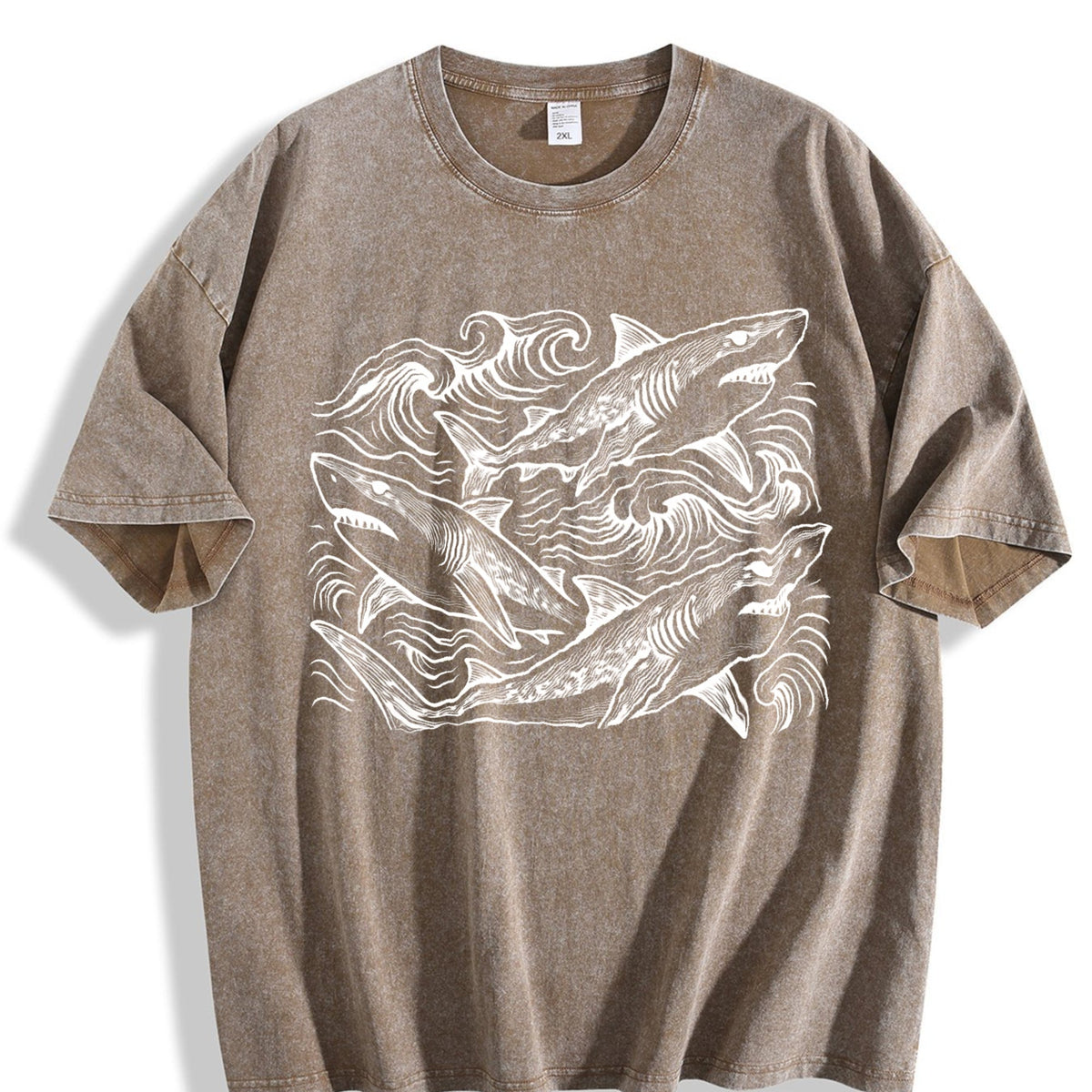 Sharks Ocean 90s Vintage Washed T-Shirt product image 3