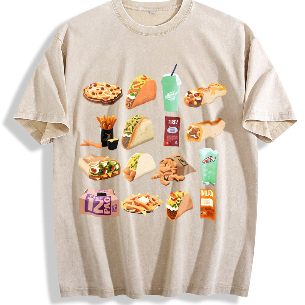 Mexican Food Tacos Vintage Washed T-Shirt product image 1