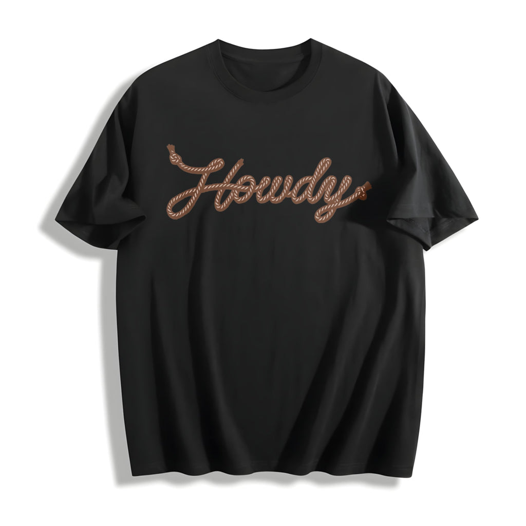 Howdy Rope Script Cotton T-Shirt product image 1