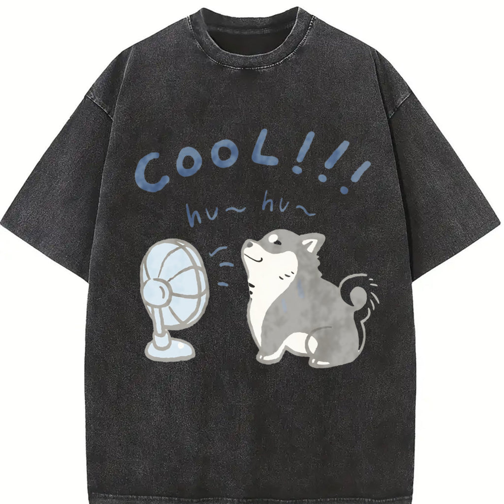 Cool Husky with a Fan Vintage Washed T-Shirt product image 2