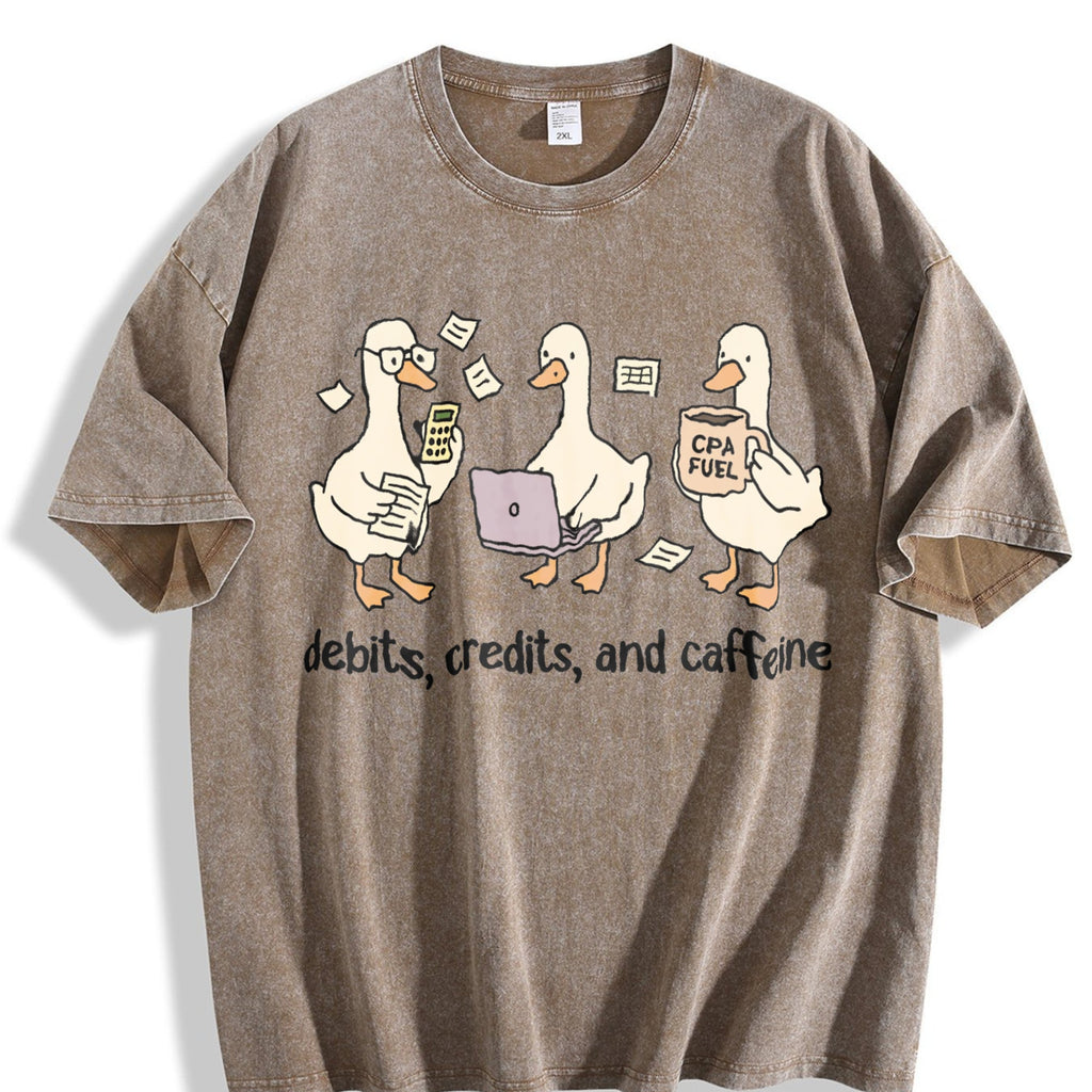 Funny Accountant Goose Vintage Washed T-Shirt product image 3