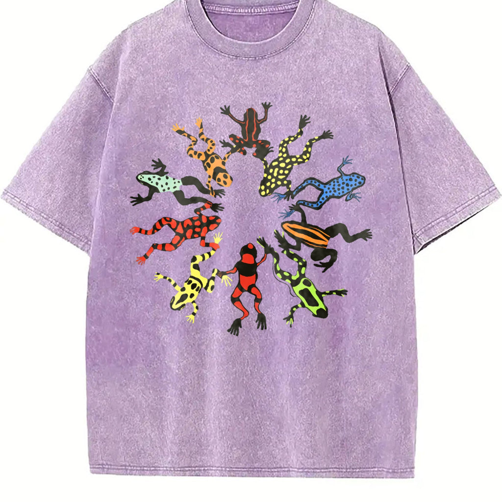 Dancing Frog Feast Vintage Washed T-Shirt product image 6