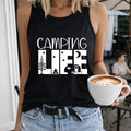 Camping Life Letters & Bonfire And Moon Women's Tank Top