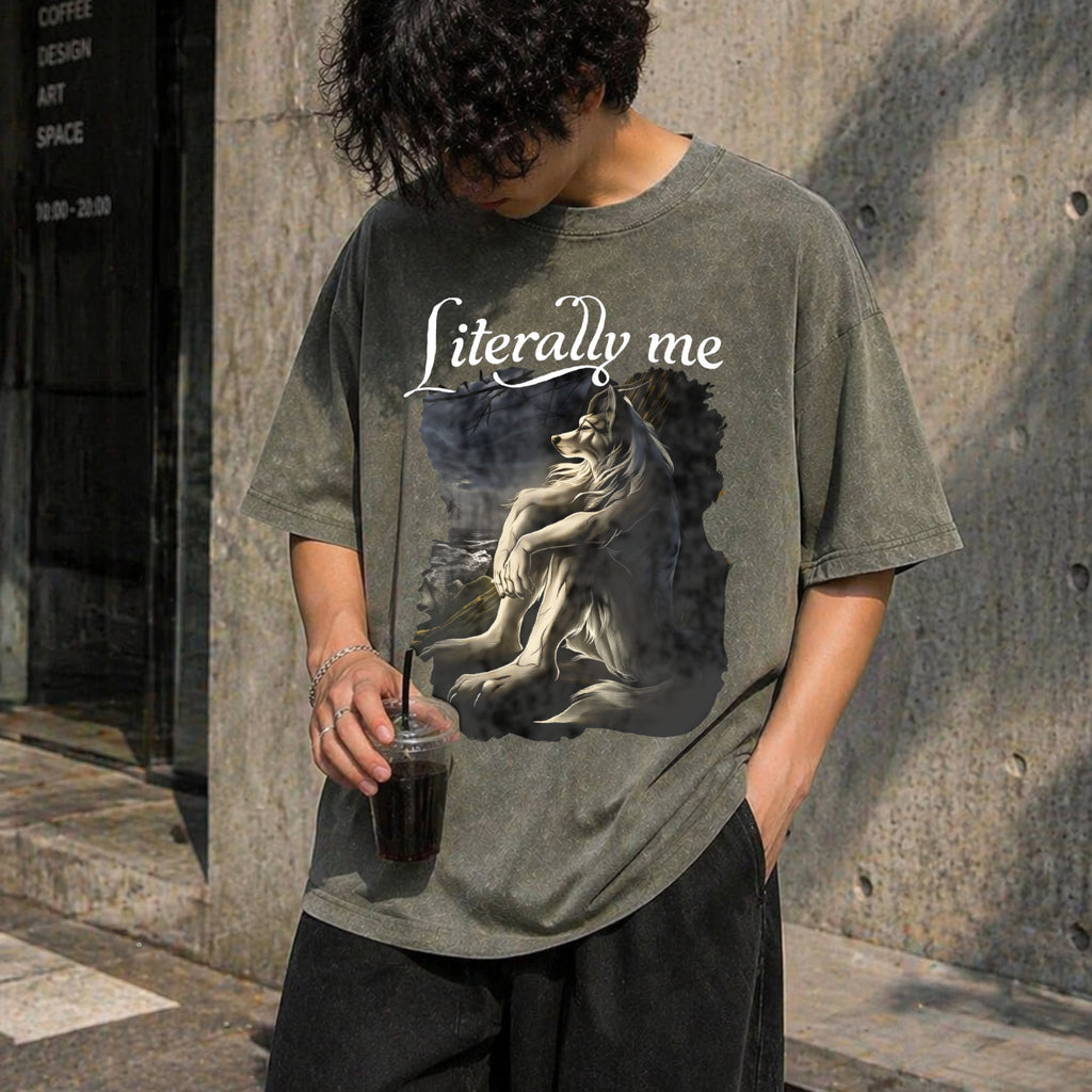 Literally Me Wolf Vintage Washed T-Shirt product image 4