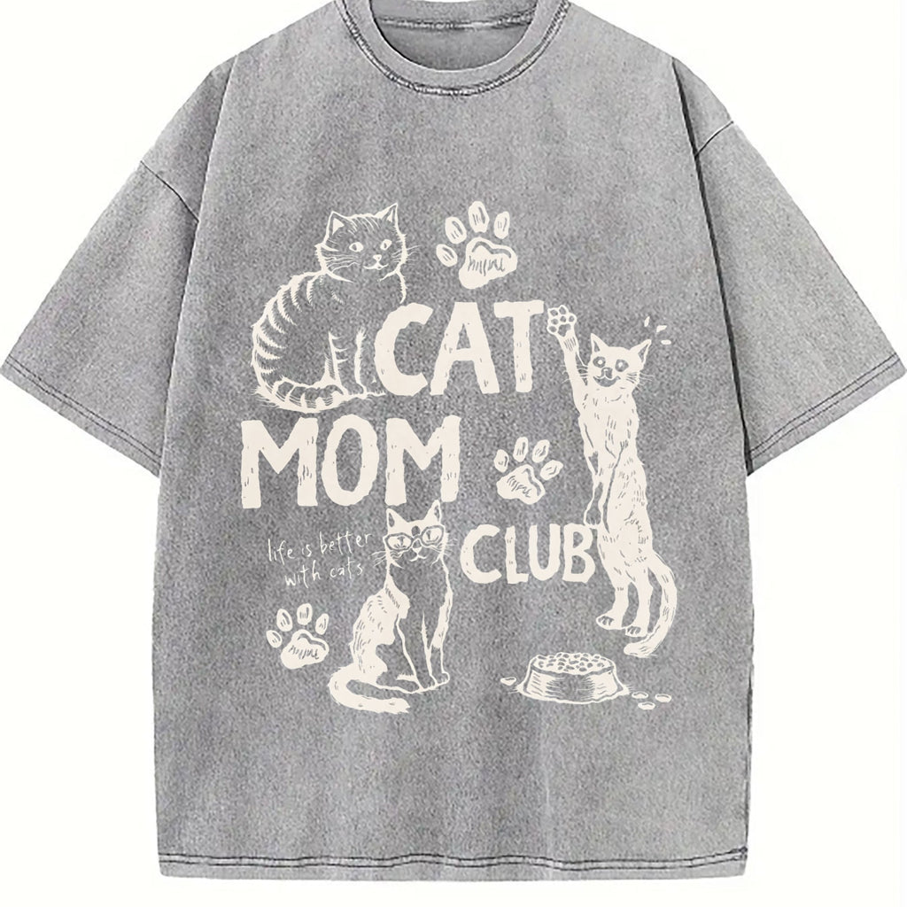 Cat Mom Club Life Is Better With Cats - Boxy - Pet Vintage product image 5