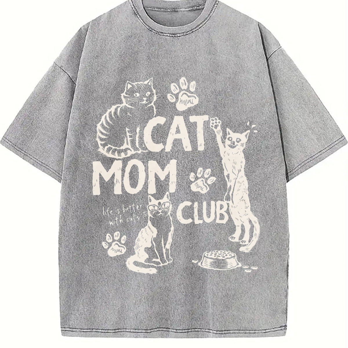 Cat Mom Club Life Is Better With Cats - Boxy - Pet Vintage product image 5