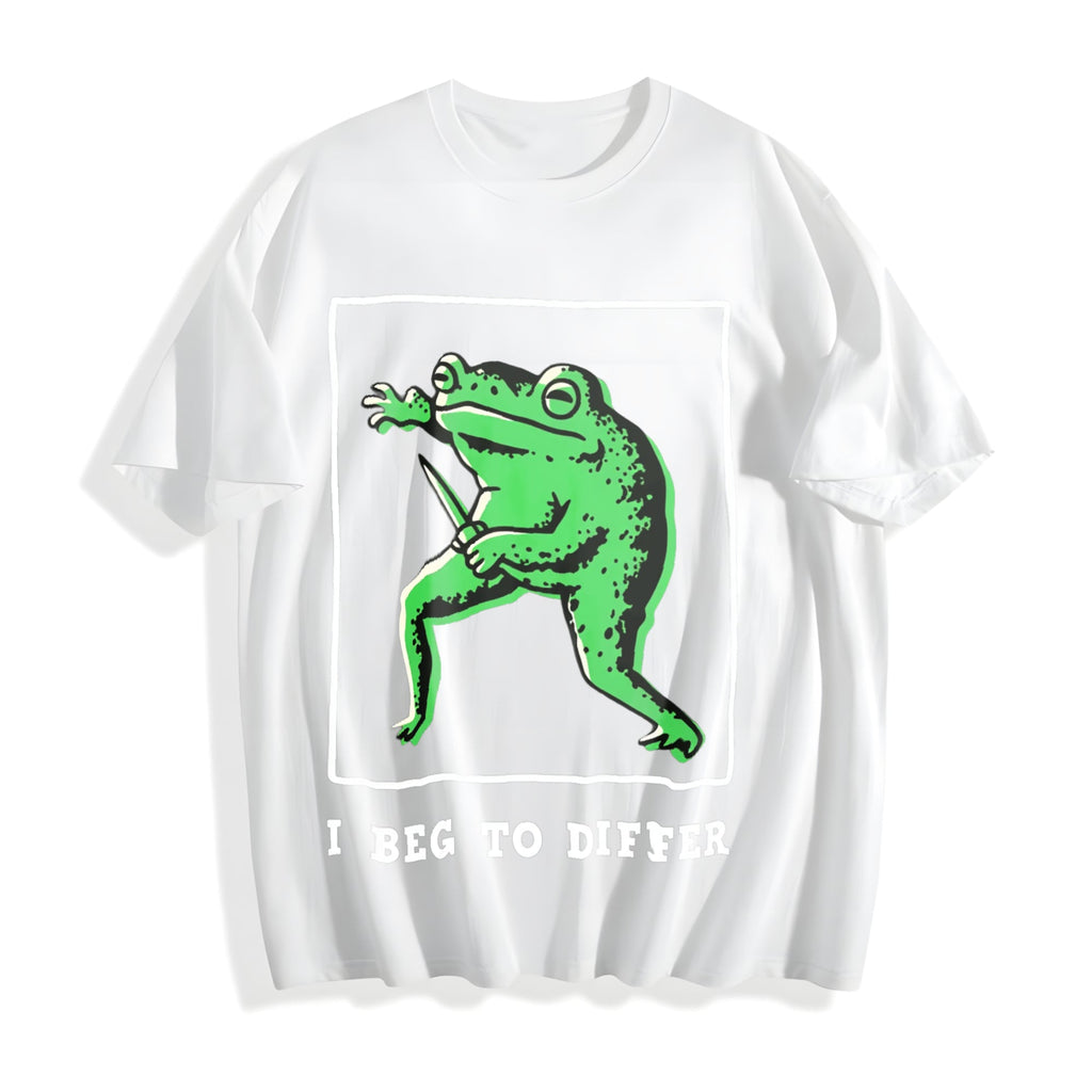 I Disagree Batik With Green Frog Cotton T-Shirt product image 2