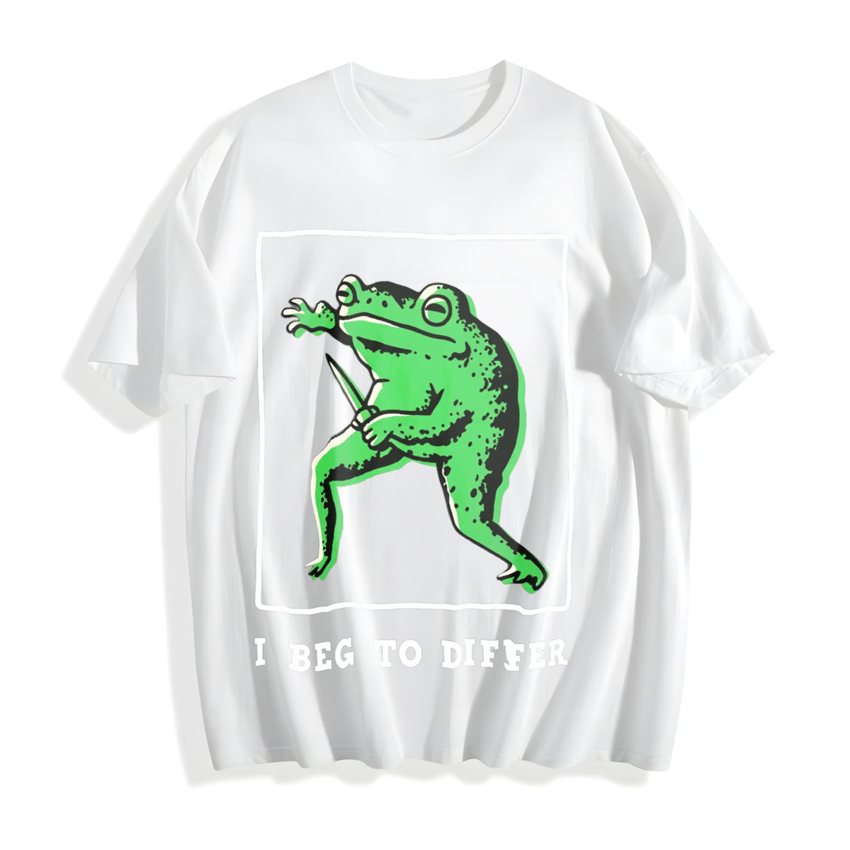 I Disagree Batik With Green Frog Cotton T-Shirt product image 2