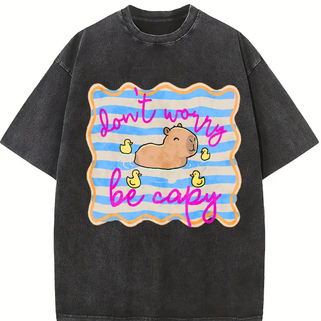 Don't Worry Be Capy Vintage Washed T-Shirt product image 2