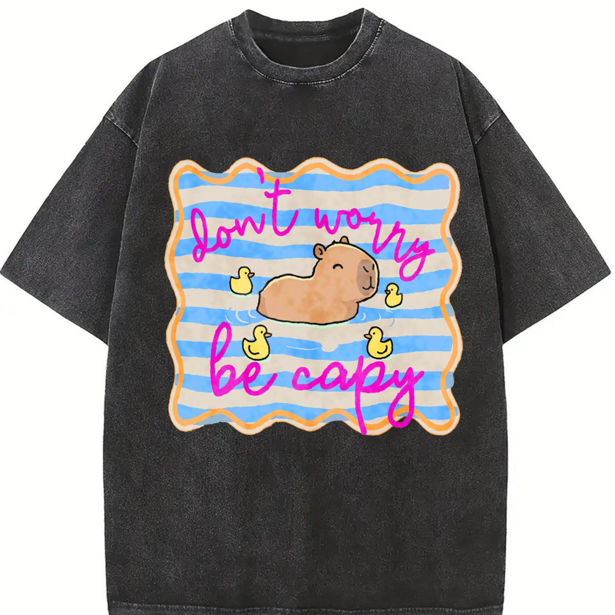 Don't Worry Be Capy Vintage Washed T-Shirt product image 2