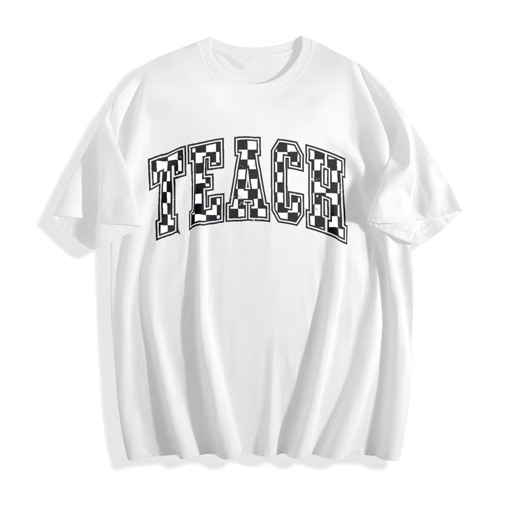Checkered Teacher Cotton T-Shirt product image 2