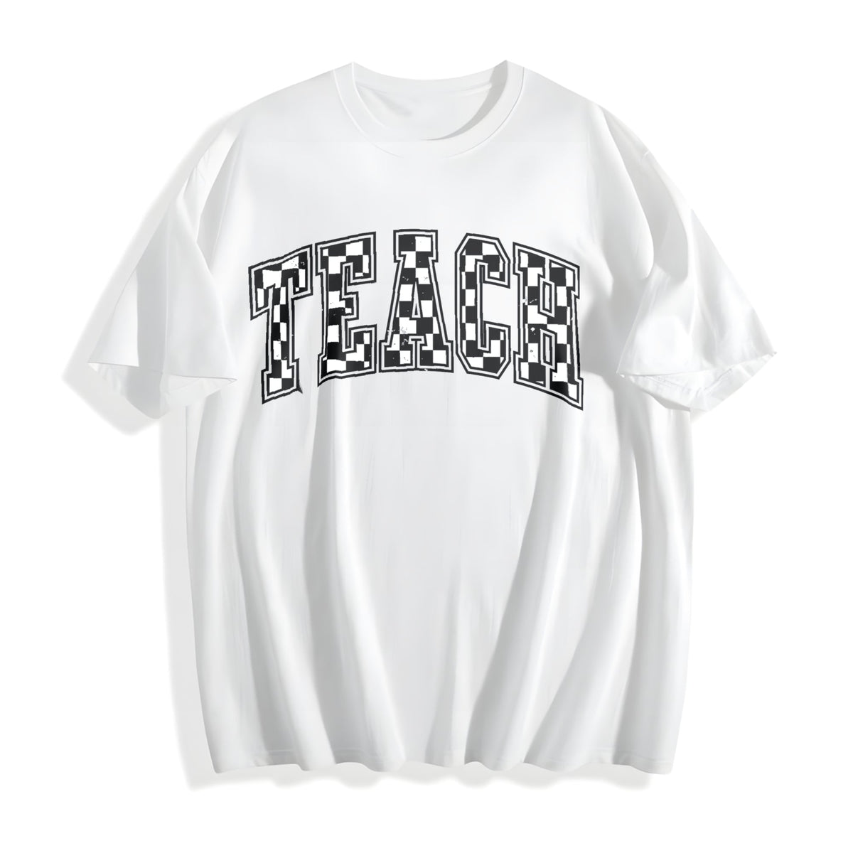 Checkered Teacher Cotton T-Shirt product image 2