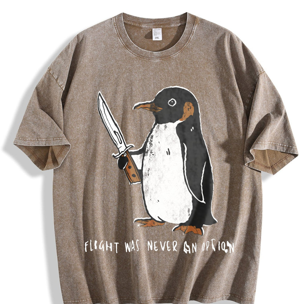 Funny Penguin Vintage Washed T-Shirt product image 3