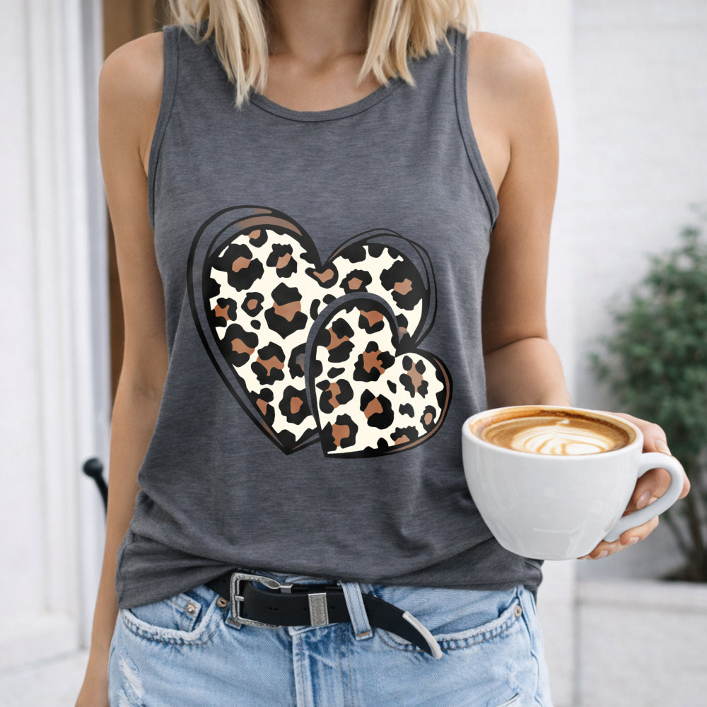 Leopard Hearts Women's Tank Top