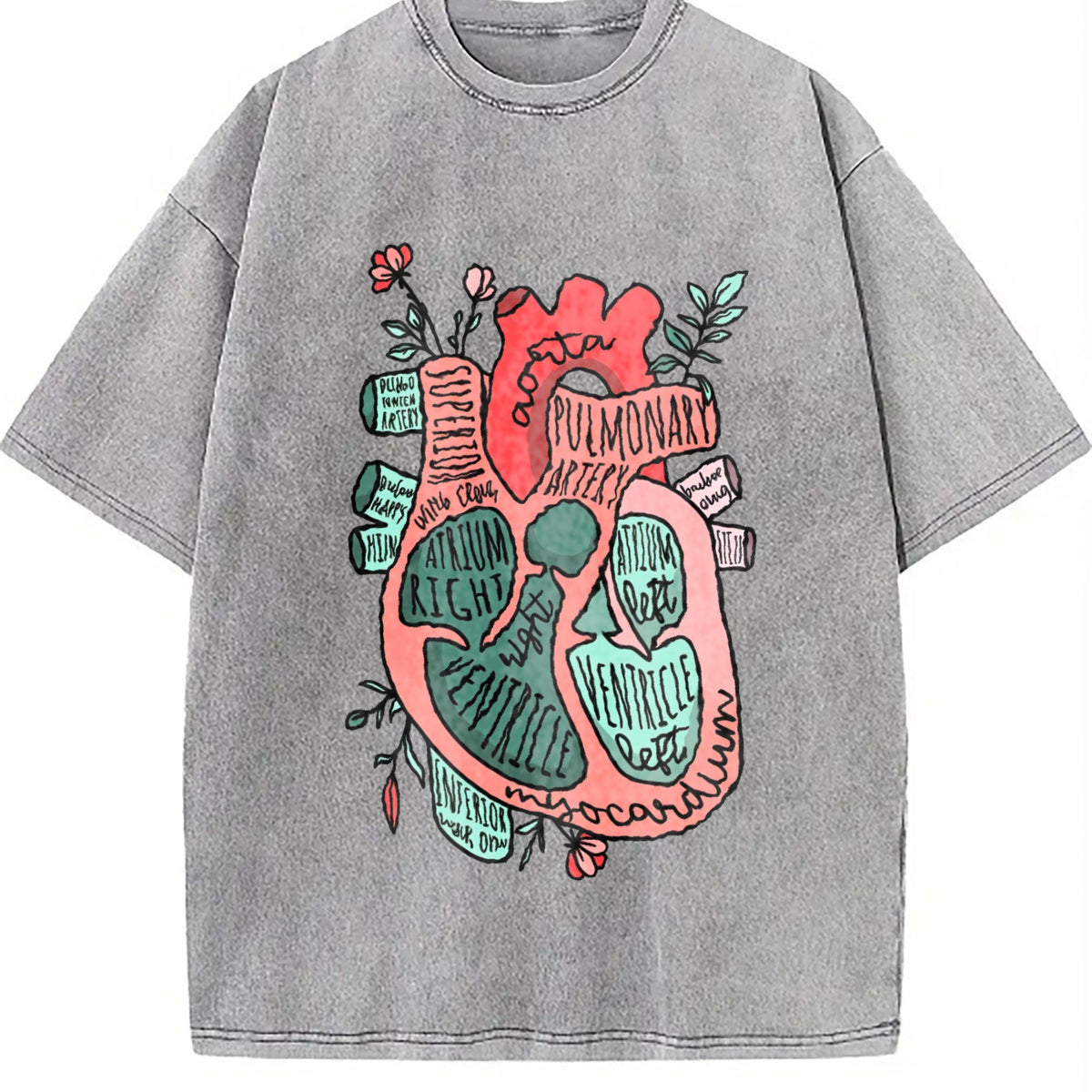 Anatomical Heart Vintage Washed T-Shirt product image 4