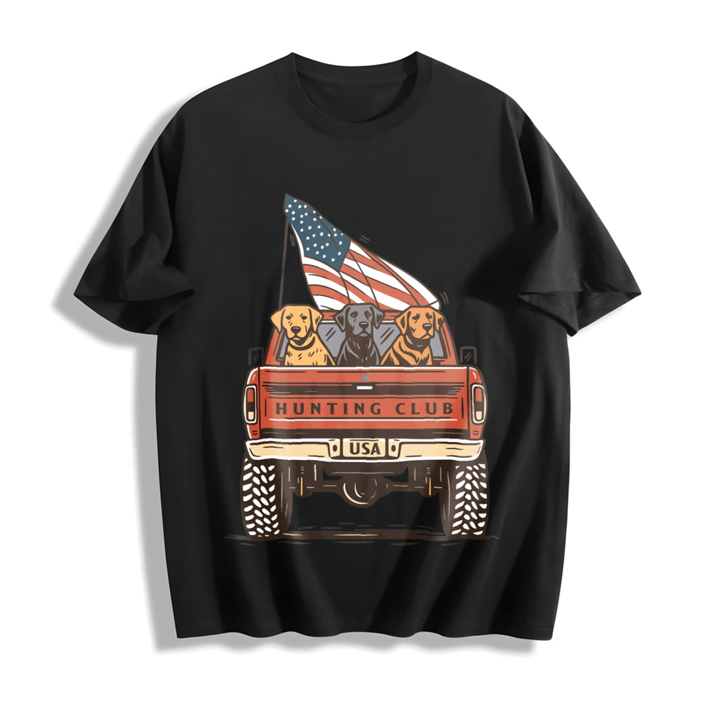 Labrador Hunting Club Patriotic Dog Lover USA Flag Truck product image 1