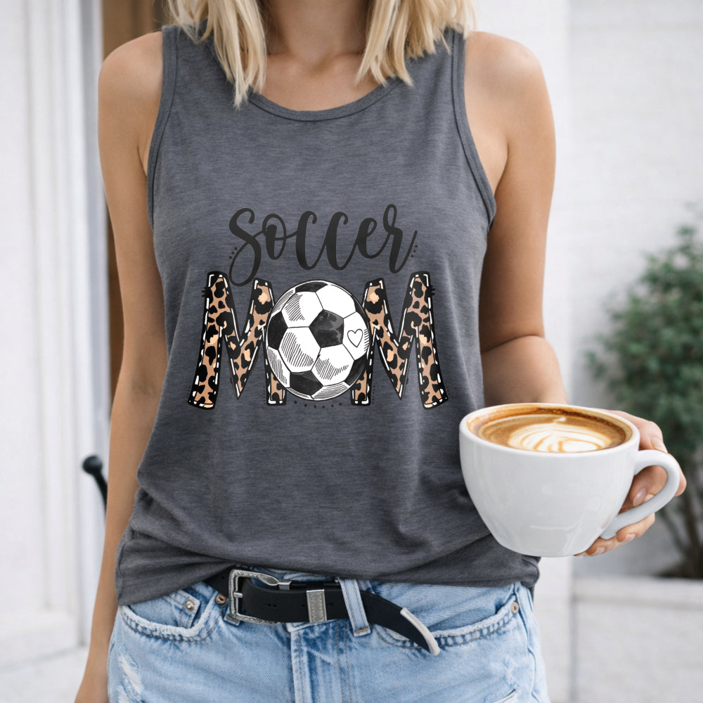 Mother's Day Themed Soccer Mom Letter And Soccer Women's Tank Top