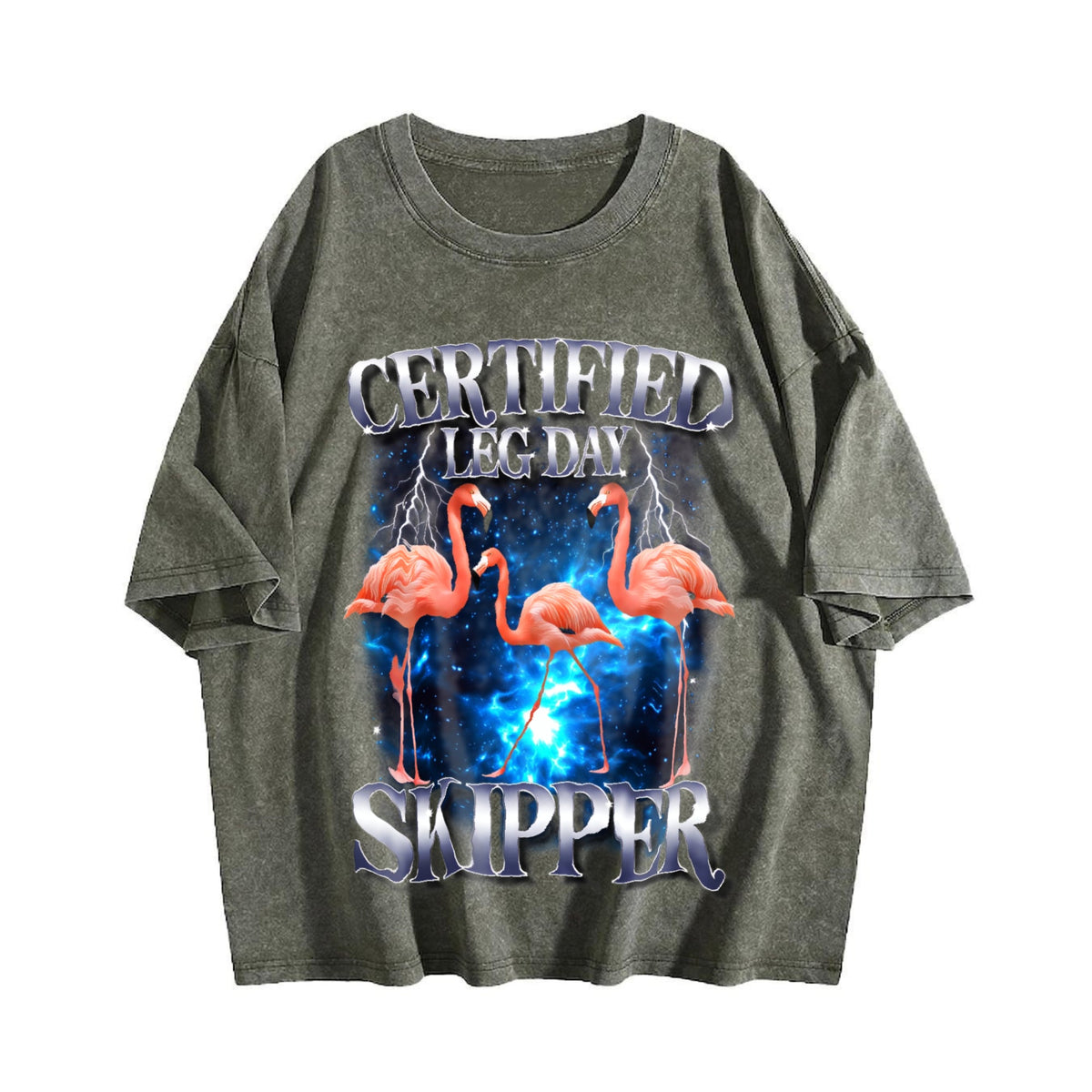 Certified Leg Day Skipper Funny 90s Vintage Washed T-Shirt product image 4