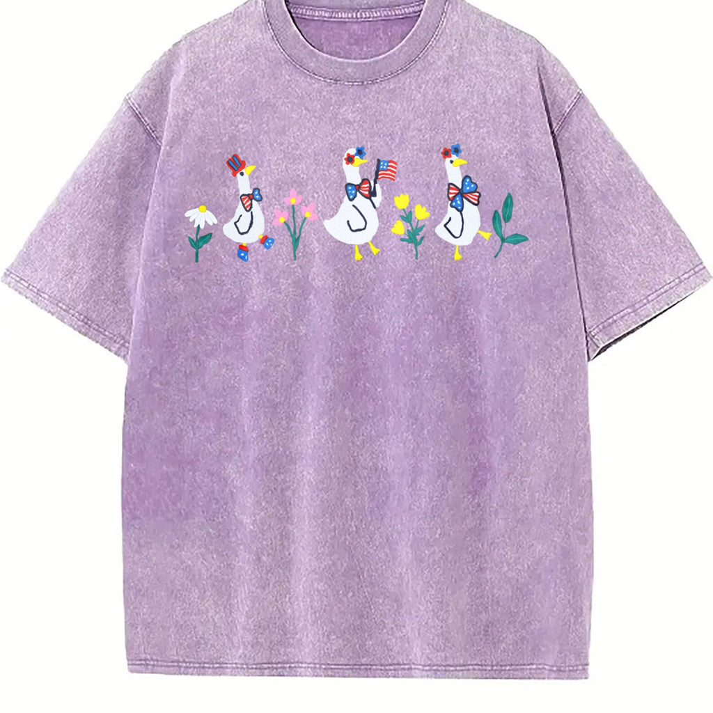 Patriot Floral Goose Vintage Washed T-Shirt product image 6