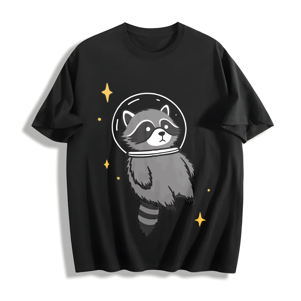 Space Raccoon Cotton T-Shirt product image 1
