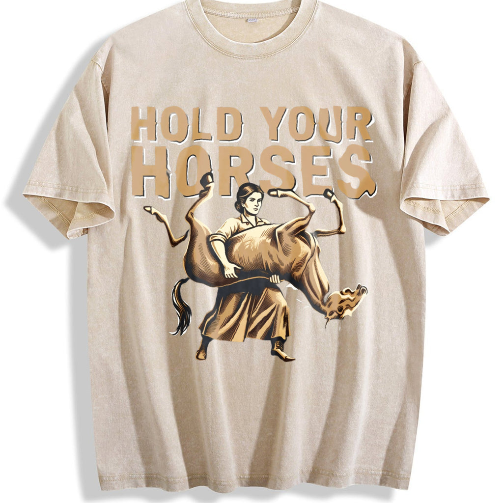 Funny Sarcastic Literal Hold Your Horses Strong Woman product image 1