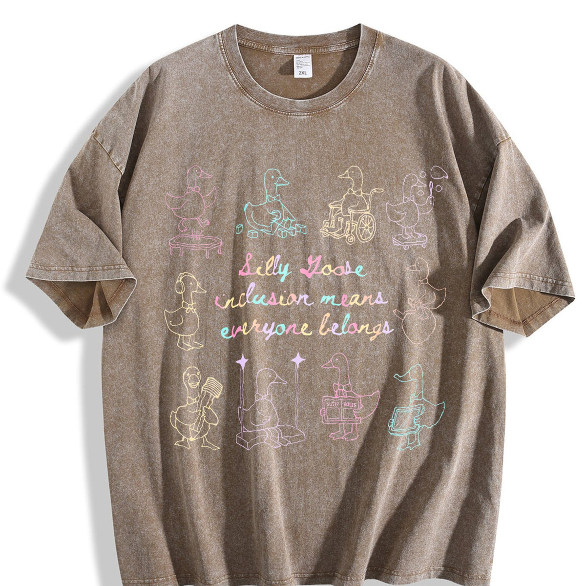 Silly Goose Inclusion Means Everyone Belongs Vintage Washed product image 3