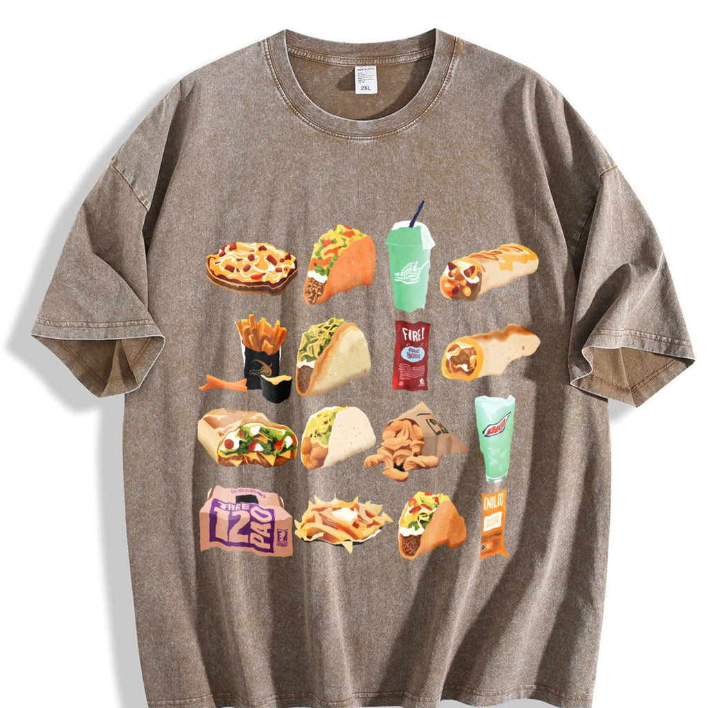Mexican Food Tacos Vintage Washed T-Shirt product image 3