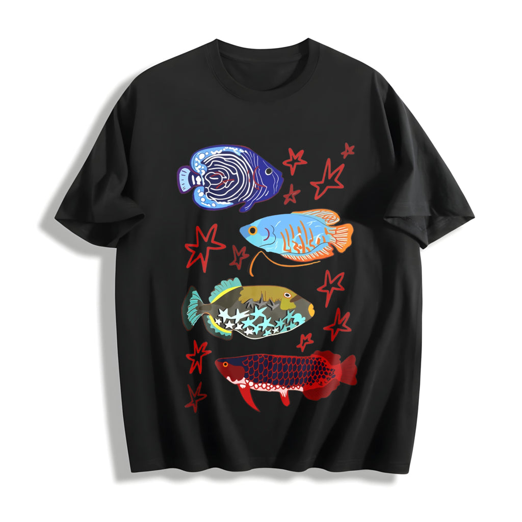 Fish Leaping Over The Dragon Gate Cotton T-Shirt product image 1
