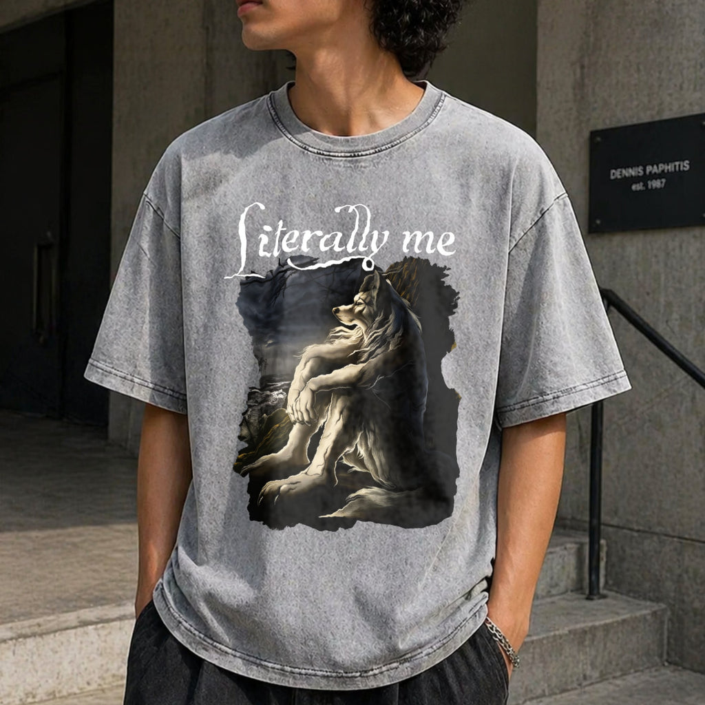 Literally Me Wolf Vintage Washed T-Shirt product image 5