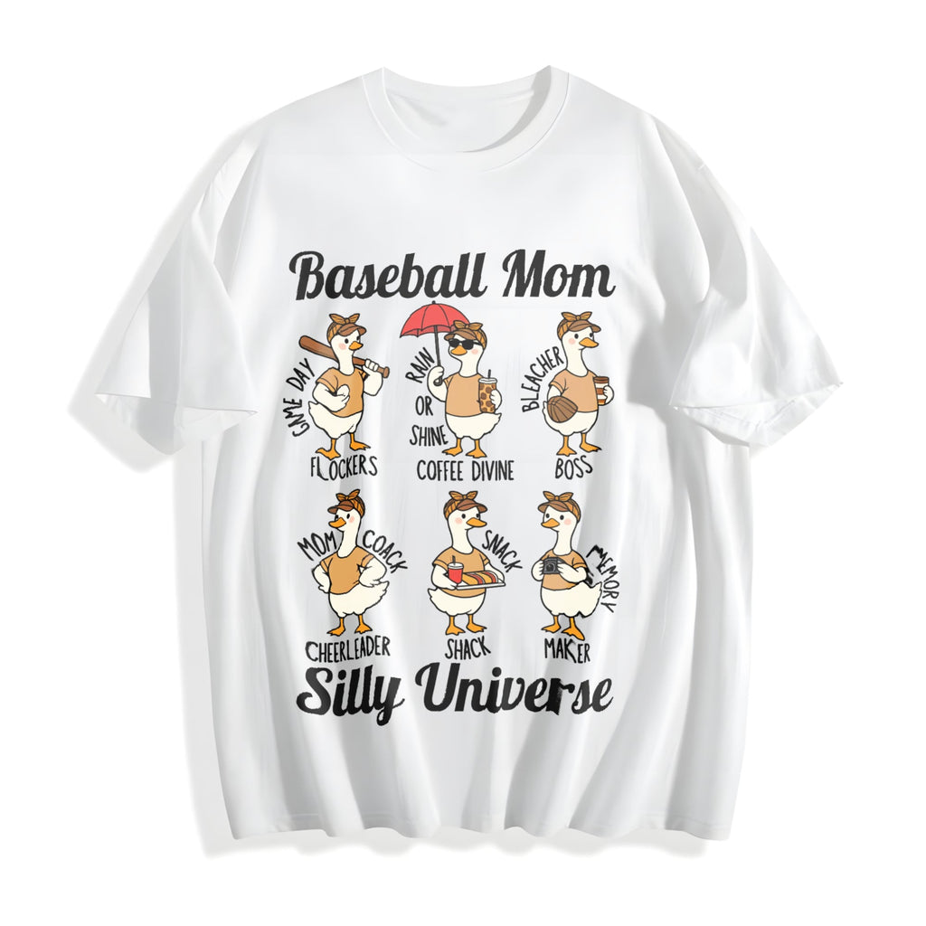 Silly Goose Baseball Mom Cotton T-Shirt product image 2