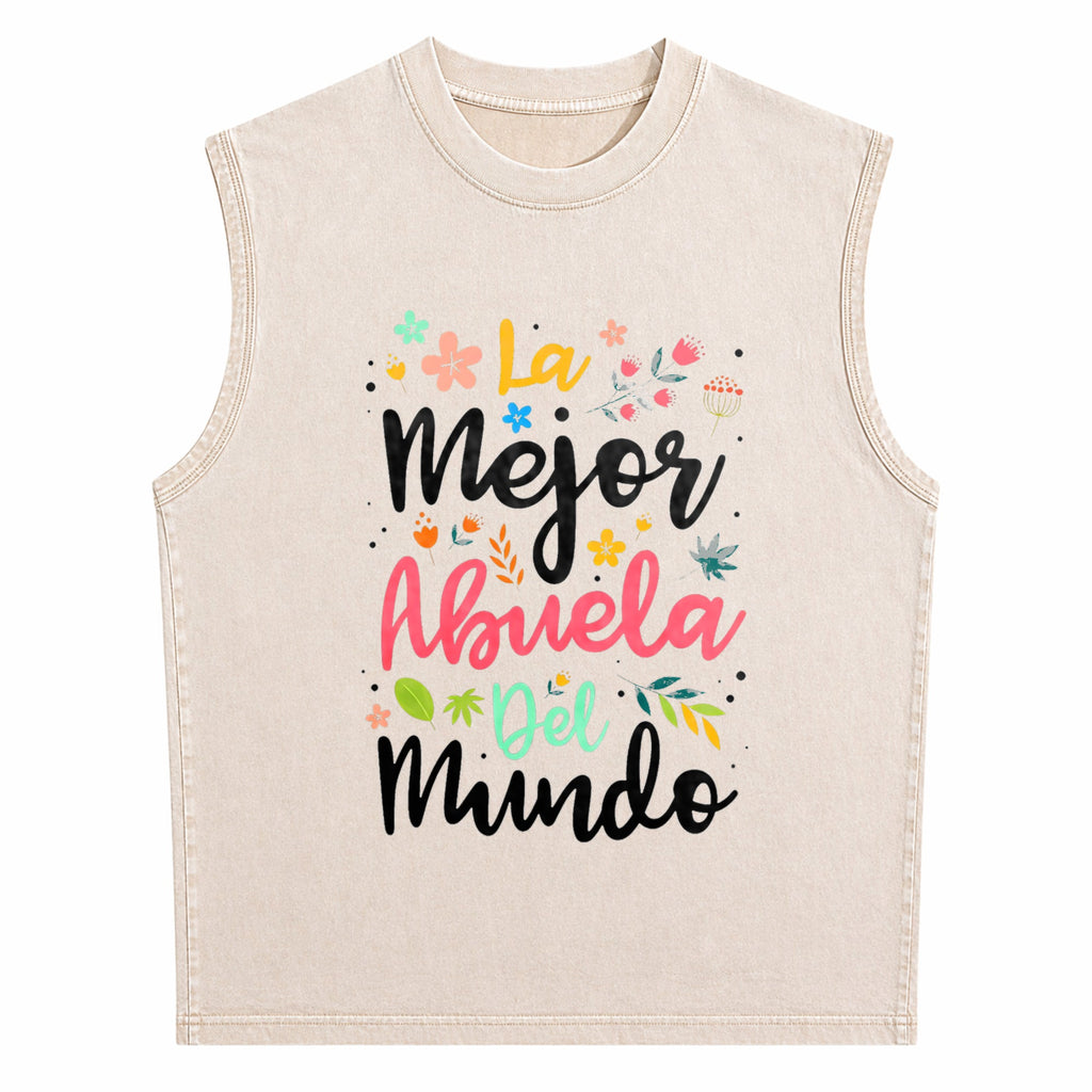Best Grandma In The World - Hispanic Grandma & Mother's Men's Washed Tank Top