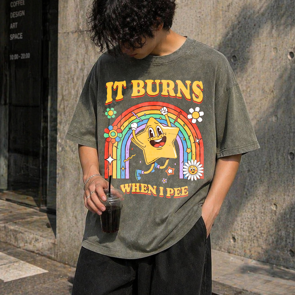 Funny Saying It Burns When I Pee Sarcastic Vintage Washed product image 4