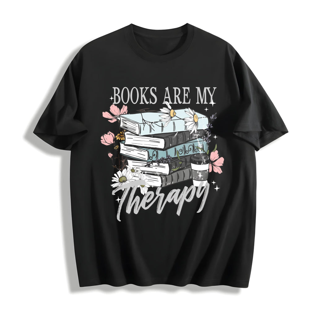 Books Are My Therapy Cotton T-Shirt product image 1