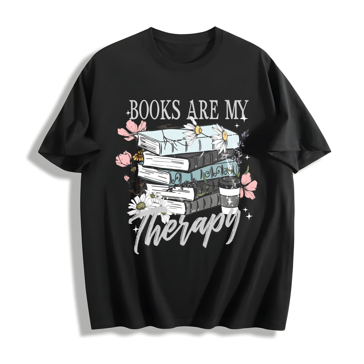 Books Are My Therapy Cotton T-Shirt product image 1