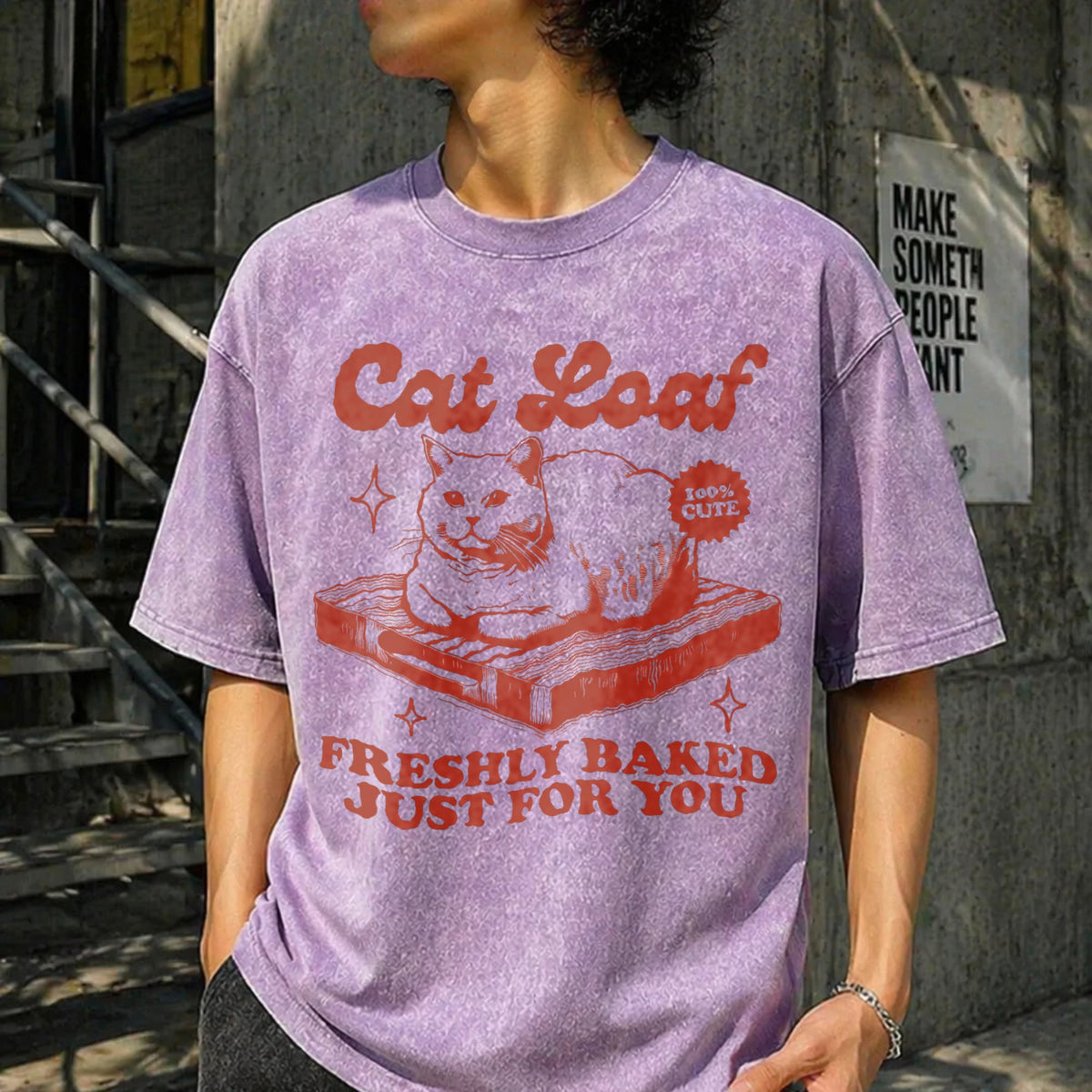 Cat Loaf Vintage Washed T-Shirt product image 6