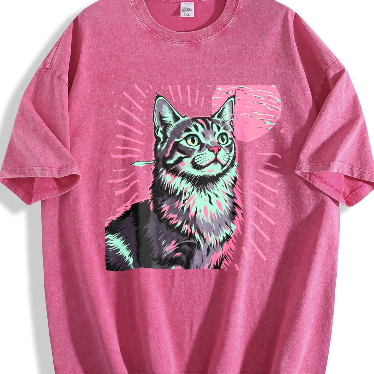 futuristic Cat Vintage Washed T-Shirt product image 5