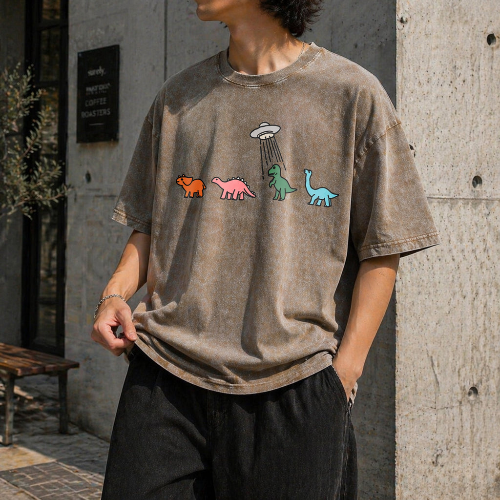 UFO Dinosaur Vintage Washed T-Shirt product image 3