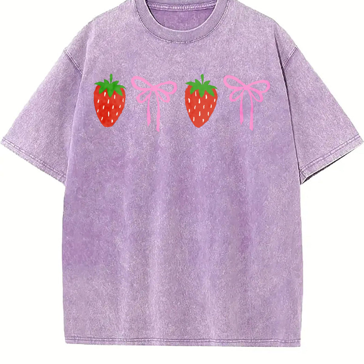 Strawberry Bow Vintage Washed T-Shirt product image 6