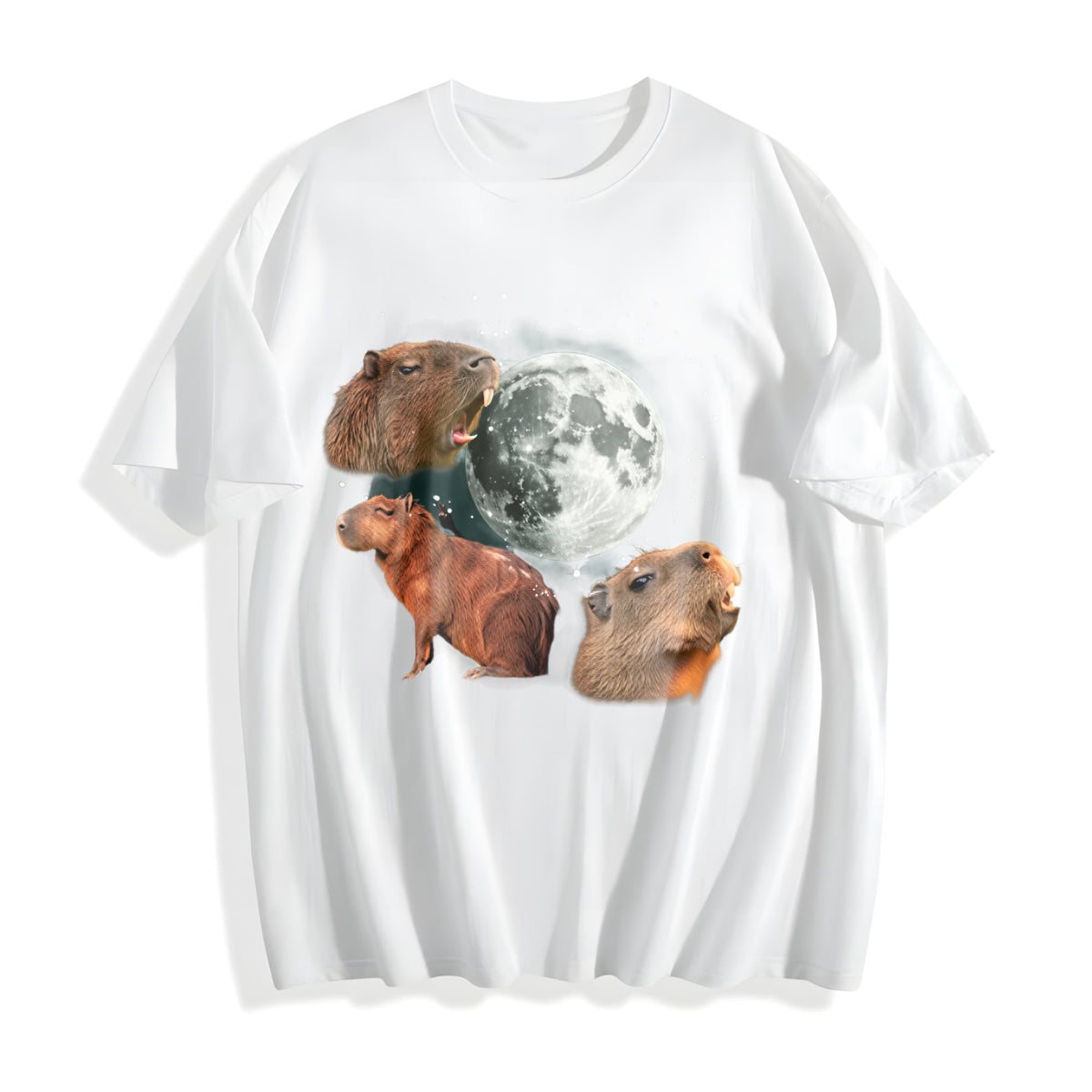 Capybara Moon Cotton T-Shirt product image 2