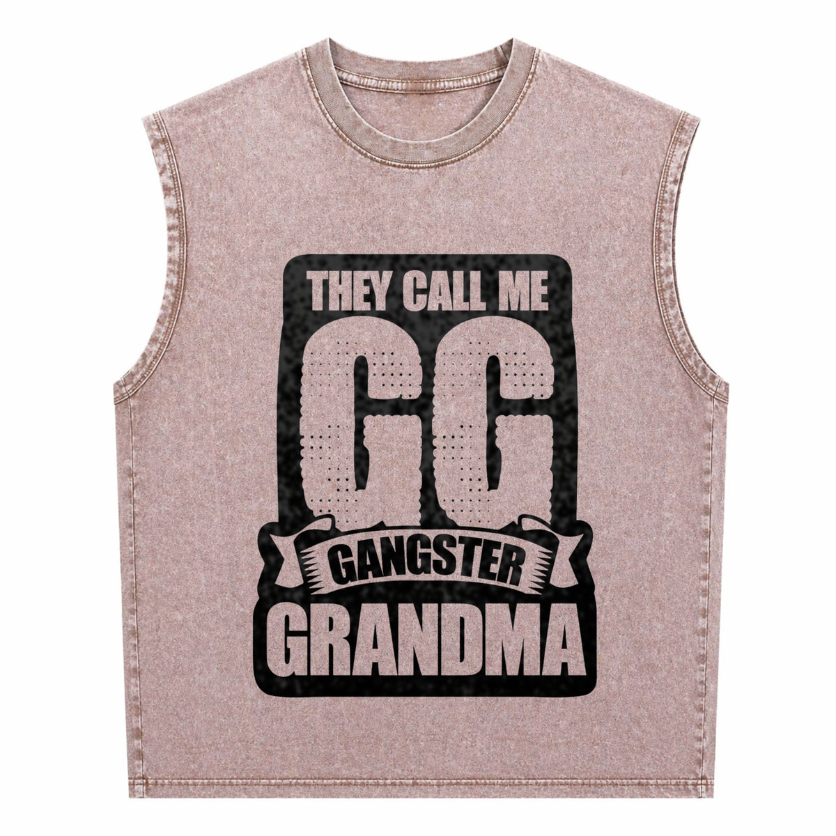 Black They Call Me Gg Gangster Grandma Men's Washed Tank Top