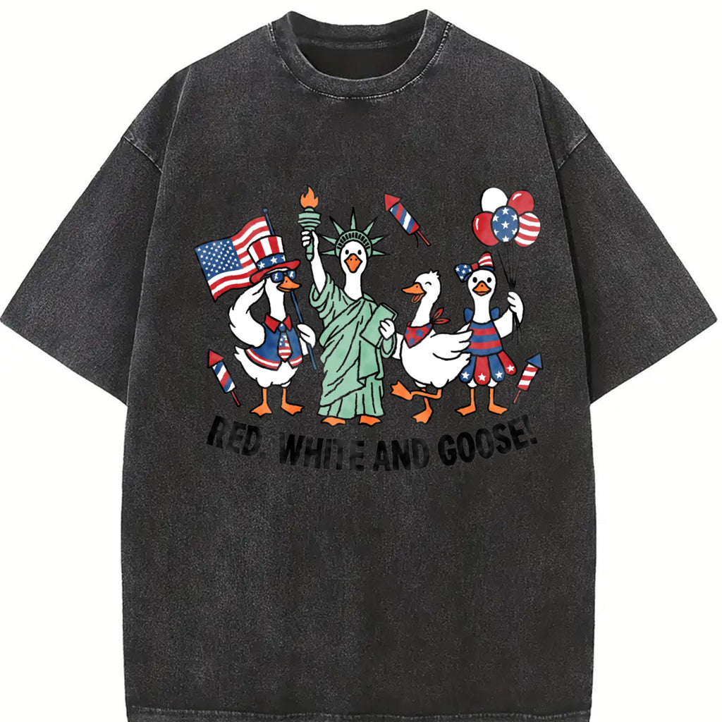 Red White And Goose Vintage Washed T-Shirt product image 2