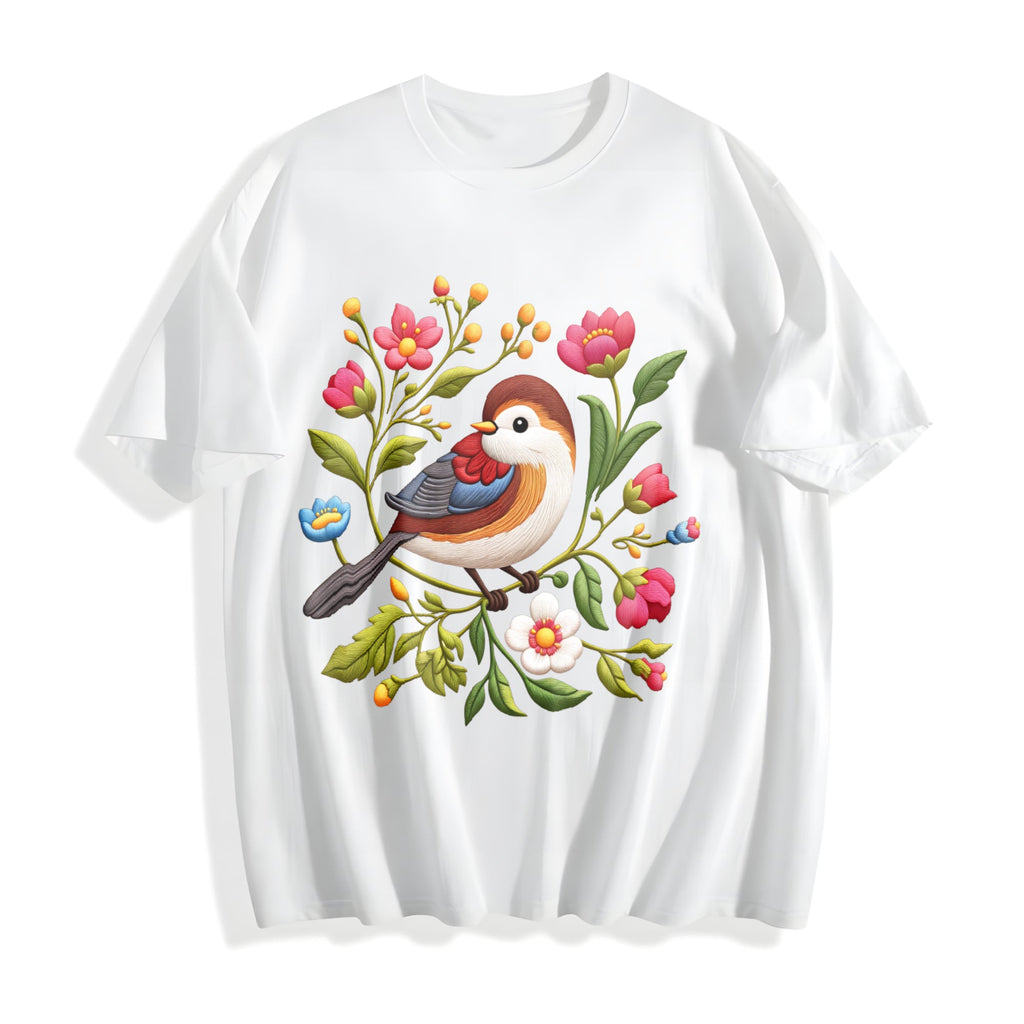 Bird & Floral - Stretch Cotton T-Shirt product image 2
