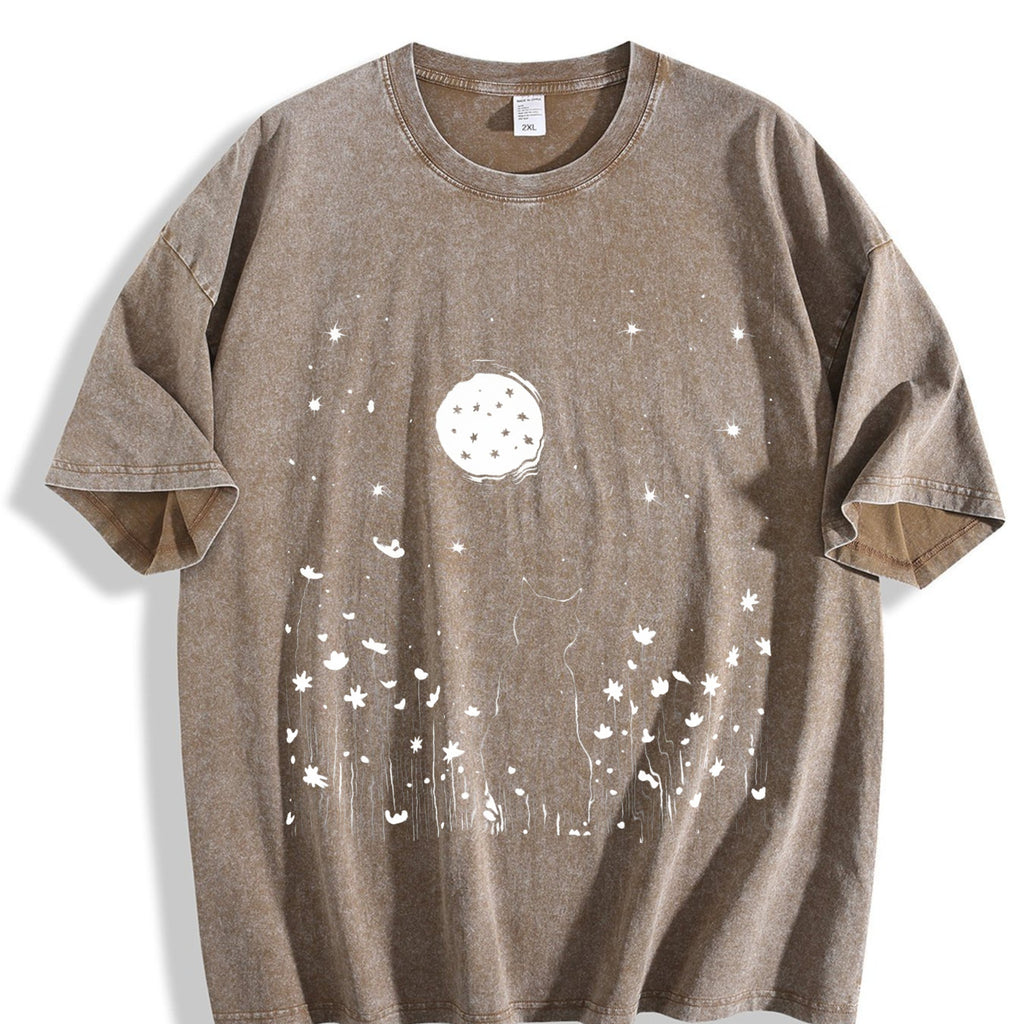 Inspired Moonlit Cat Field Vintage Washed T-Shirt product image 3