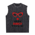 I Match Energy Slogan Men's Washed Tank Top