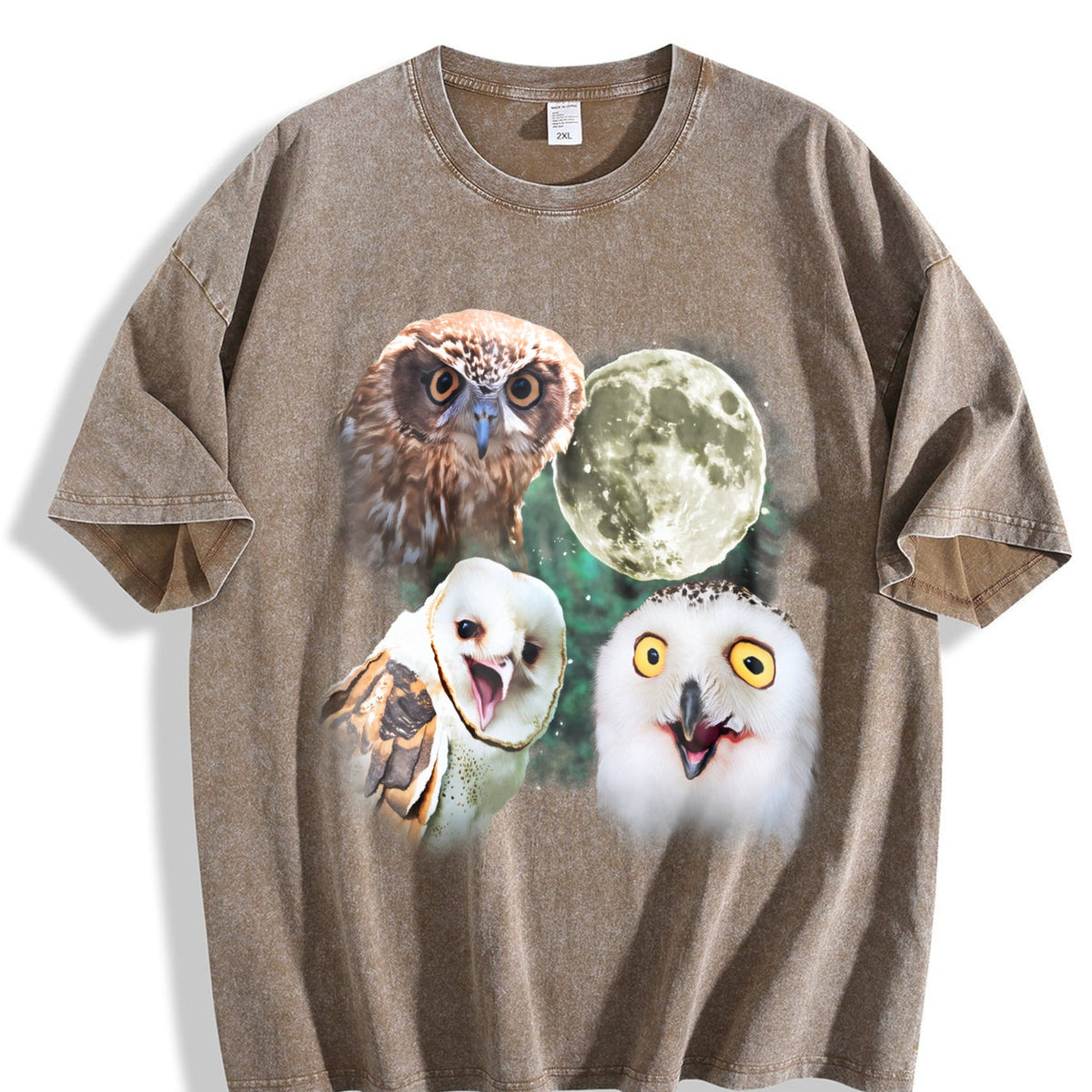 Three Owls Funny Vintage Washed T-Shirt product image 3