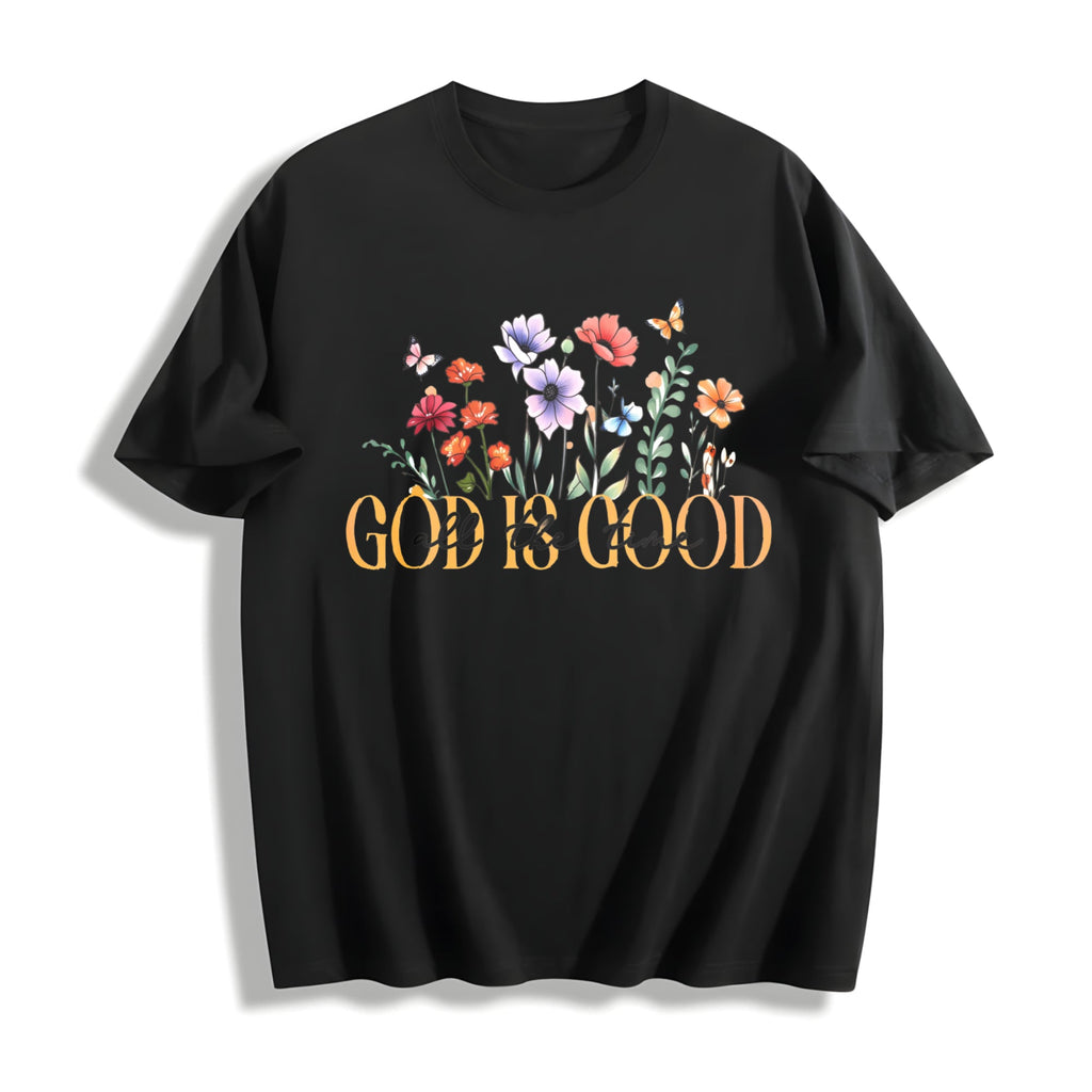 Summer God Is Good Floral Cotton T-Shirt product image 1