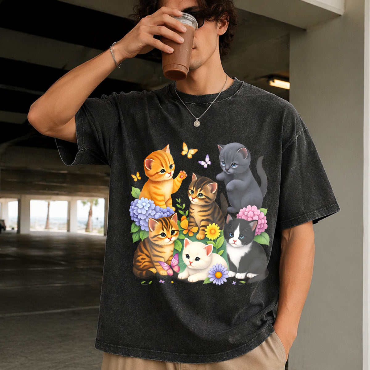 Kitten Vintage Washed T-Shirt product image 2